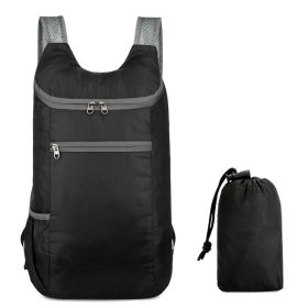 Outdoor Folding Waterproof Travel Bag Large Capacity Backpack (Option: 622 Black Gray)