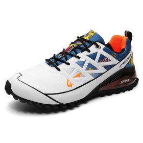 Men's Outdoor Off-road Running Shoes Air Cushion Mountaineering (Option: Ice Blue-45)
